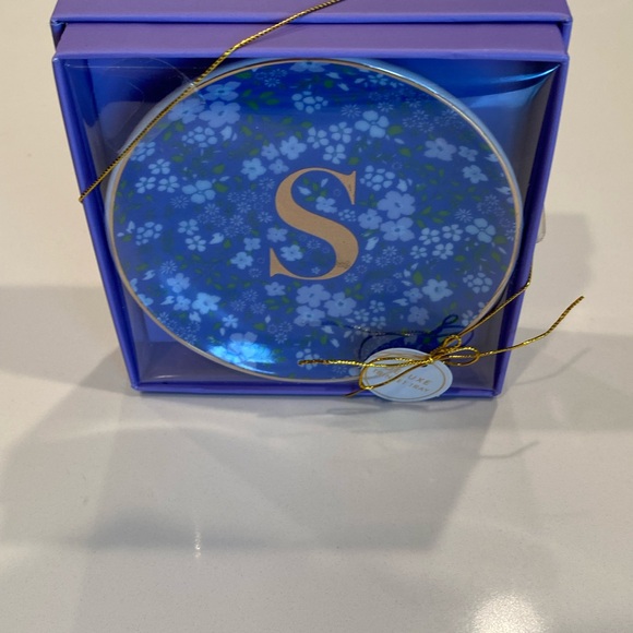 Floral Blue Trinket Tray with Gold Letter - Picture 4 of 5